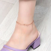 Himarry Gümüş Rose Çift Zincirli Kalp Zirkon Taşlı Halhal thumbnail 2