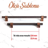 Hisar Eskitme Antik Bakır Metal 224 mm-22.4 cm Mobilya Mutfak Çekmece Dolap Kulpu Kulbu Kulpları - 3