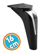 Mobilya Yükseltci Kanepe Sehpa TV Ünitesi Koltuk Ayağı Baza Ayakları Siyah Krom 16 cm thumbnail 1