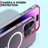 Şeffaf Mika Sararmaz Sert Magsafe Kılıf iPhone 15 Pro Max - 5