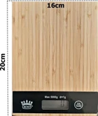 Dijital Lcd Mutfak Tartısı Terazisi 5kg Bambu Desenli thumbnail 3