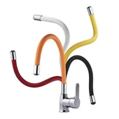 Esnek Kıvrılabilir Renkli Silikon Oynar Başlıklı Musluk Bataryası Başlığı Kubar thumbnail 4