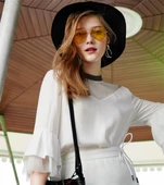 Unisex Gold Metal Çerçeveli Damla Gözlük (kutulu) thumbnail 2