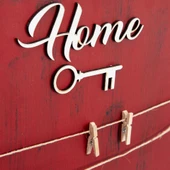 Dekoratif Home Keys Ahşap Resimlik Ve Notluk (kırmızı) - 2