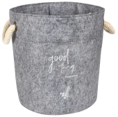 Kulplu Yuvarlak Düzenleyici Çok Amaçlı Kolay Taşınabilen Organizer Keçe Sepet (3'lü Set) thumbnail 2