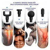 Darbeli Titreşimli Tabanca Masaj Aleti Kas Rahatlatıcı 4 Başlıklı Şarjlı Göbek Eritme Cihazı Zayıflama Ve Selülit Giderme thumbnail 2