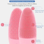 Derin Gözenek Temizliği İçin İnce Kaba Silikon Uçlu Elektrikli Yüz Temizleme Fırçası thumbnail 7