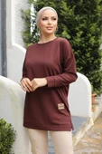 Yeni Stil Kahve Arma Detaylı Tunik 10020 - 1