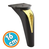 Mobilya Yükseltci Kanepe Sehpa TV Ünitesi Koltuk Ayağı Baza Ayakları Siyah Altın 16 cm thumbnail 1