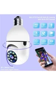 Wifi 360 Panoramik Ampul Kamera Güvenlik Kamerası Çift Wifi 360 Derece Gece Görüşlü - 3