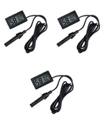 3 Adet Dijital Ekran Sıcaklık Ve Nem Ölçer - Termometre Higrometre Kuluçka thumbnail 1