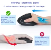 Alfalink Kablosuz Ergonomik Dikey Mouse 800/1200/1600 DPI thumbnail 2