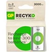 Gp 3000 mAh Büyük Boy Şarjlı Pil 2 li  Paket D Boy GP300DHCR21-2TLB2 - 1