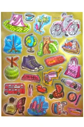 Metalik Sticker Stiker Defter Planlayıcı Etiket (QS007)-25x20 cm- Tatil Kamp - 2