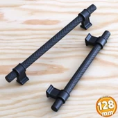 Hisar Siyah Metal Kulp 128 mm-12.8 cm Mobilya Çekmece Mutfak Dolabı Dolap Kulpları Kulbu Kulpu thumbnail 1