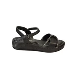 YAZKIŞ Kadın Siyah Beyaz Taşlı 4cm Dolgo Topuk Sandalet - 5