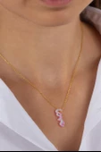 Kadın 925 Ayar Gümüş Opal Taşlı Love Kolye - 1