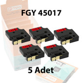 Foogy Dymo D1 Muadili Etiket Plastik Kırmızı - 12 mm x 7 mt - 45017 - Eko Paket 5 li - 1