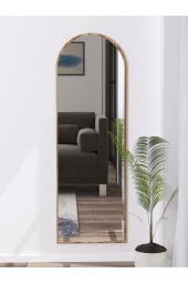 Nysamo Ceviz Antre Koridor Konsol Duvar Salon Banyo wc Ofis Yatak Odası Boy Ayna 120x40 cm thumbnail 1