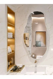 Nysamo Asimetrik 40x70 Dekoratif Ayna, Konsol Aynası, Hol Aynası, Wc Aynası, Dresuar Aynası - 1