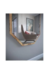 Nysamo Ceviz 6 gen Dekoratif Boy Aynası 40x120 cm thumbnail 3