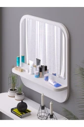 Nysamo Raflı Kare 45 cm Koridor Dresuar Konsol Duvar Salon Banyo Ofis Çocuk Yatak Oda raflı Aynası thumbnail 3