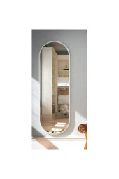 Nysamo Tarz Design Beyaz Oval Dekoratif Boy Aynası 50x150 Cm - 2