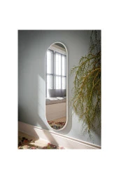 Nysamo Tarz Design Beyaz Oval Dekoratif Boy Aynası 50x150 Cm - 3