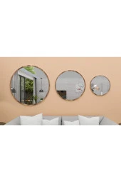 Nysamo Dekoratif Yuvarlak Ayna 3 Adet Set Banyo Salon Antre Hol Mutfak Duvar Ofis Banyo Wc - 2