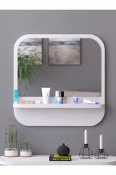 Nysamo Raflı Kare 45 cm Koridor Dresuar Konsol Duvar Salon Banyo Ofis Çocuk Yatak Oda raflı Aynası thumbnail 2