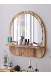 Nysamo Raflı Oval 58 cm Koridor Dresuar Konsol Duvar Salon Banyo Ofis Çocuk Yatak Oda raflı Aynası - 1