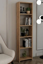 Nysamo 6 Raflı 40 Cm Dekoratif Kitaplık Ofis Kitaplığı Dolap Evrak Rafı Ev Rafı Kitap Rafı - 1