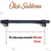 Hisar Siyah Metal Kulp 160 mm-16 cm Mobilya Çekmece Mutfak Dolabı Dolap Kulpları Kulbu Kulpu - 4