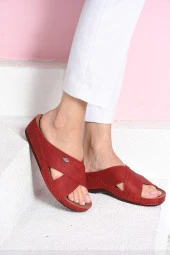 Albishoes Kadın Rahat Yumuşak Çapraz Anatomik 4,5 cm Hafif Topuklu Günlük Comfort Kadın Terlik - 1