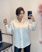 Kadın Clara Beyaz Saten Gömlek Gmlk-3615 - 2