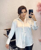 Kadın Clara Beyaz Saten Gömlek Gmlk-3615 - 3