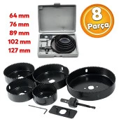 Panç Seti Ahşap Duvar Buat Alçıpan Kartonpiyer Delme  Adaptör Takımı 8 Parça Delik Açma Testeresi thumbnail 1
