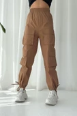 Pucka Kadın Kahverengi Cepli Paraşüt Pantolon 2157 thumbnail 1