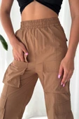Pucka Kadın Kahverengi Cepli Paraşüt Pantolon 2157 thumbnail 2