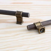 Hisar Eskitme Antik Sarı Metal 128 mm Tırtıklı Desen Mobilya Mutfak Dolap Kulpu Kulbu Kulpları thumbnail 8