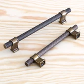 Hisar Eskitme Antik Sarı Metal 128 mm Tırtıklı Desen Mobilya Mutfak Dolap Kulpu Kulbu Kulpları thumbnail 7