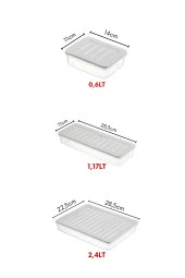 NY HOME 7'li Set Freshbox Mikrodalga Ve Difrize Uygun Saklama Kabı KREM - 2