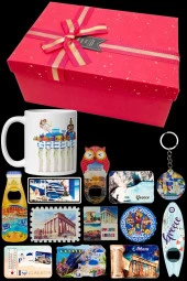 Yunanistan Hediye Kutusu 10 Parça Kupa Magnet Anahtarlık Kutu thumbnail 6