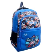 3 gözlü full astarlı ilkokul çantası+ termoslu beslenme + kalemlik 3 lü set player thumbnail 2