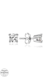Swarovski Zirconia Kadın 0,28 Karat Zirkon Gümüş Küpe - 1