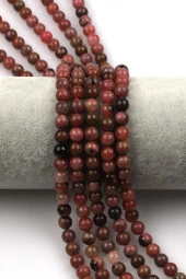 Rodonit ( A Kalite ) Doğal Taş Dizi 8 mm Küre Kesim thumbnail 1