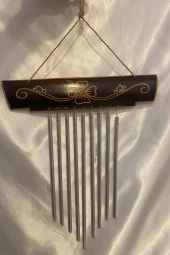 Rüzgar Çanı Deprem Zili Çanı Ahşap Metal Borulu thumbnail 3