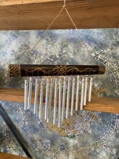 Rüzgar Çanı Deprem Zili Çanı Ahşap Metal Borulu thumbnail 6