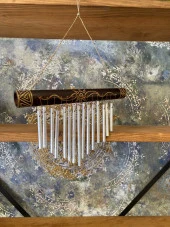 Rüzgar Çanı Deprem Zili Çanı Ahşap Metal Borulu thumbnail 7