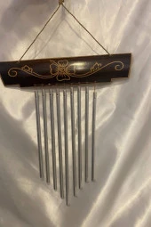 Rüzgar Çanı Deprem Zili Çanı Ahşap Metal Borulu thumbnail 8